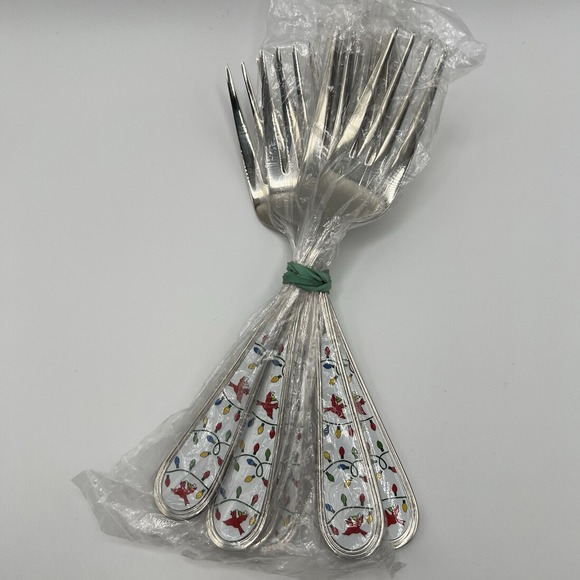Temp-Tations Other - Temp-tations Christmas Set of Six Cardinal Stainless Steel Salad Forks Holiday